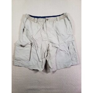 Basic Options Shorts Mens 38 Cargo Beige Mid Rise Cotton Sport Hiking Pockets